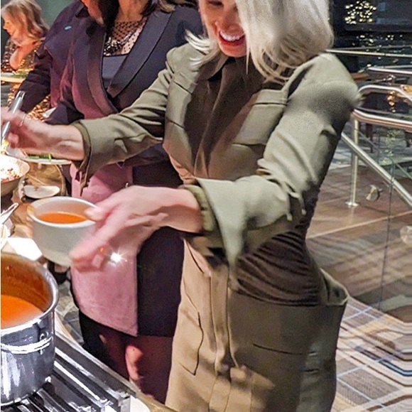 Army Cape Designer Mini Dress. - Picture 14 of 17